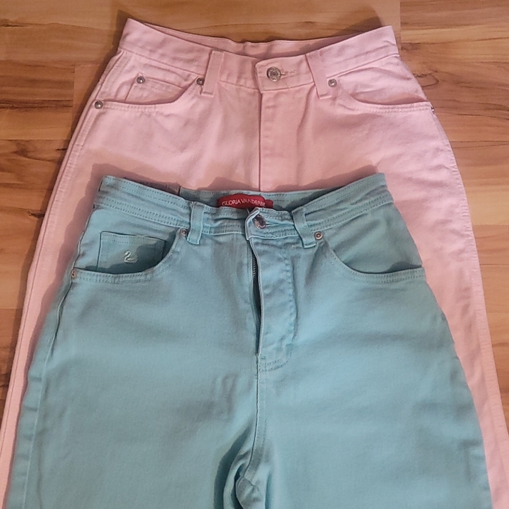 Vintage 80s 90s Pastel Colored Jeans S